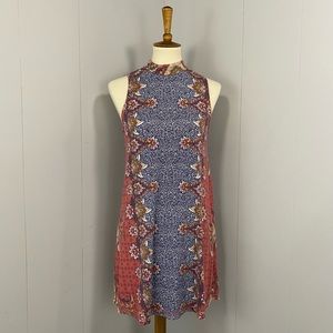 O'Neill Lucy Print Mock Neck Shift Mini Dress